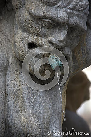 Detail of a sculpture in a fountain Stock Photo