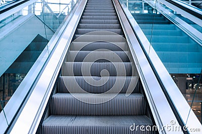 detail shot of escalator in modern buildings Stock Photo