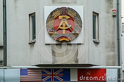 The detail of the sign of the German democratic republic Editorial Stock Photo
