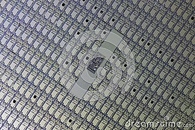 Detail of a silicon wafer Stock Photo