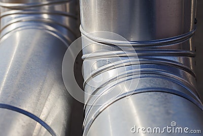 Industrial heating ducts Stock Photo