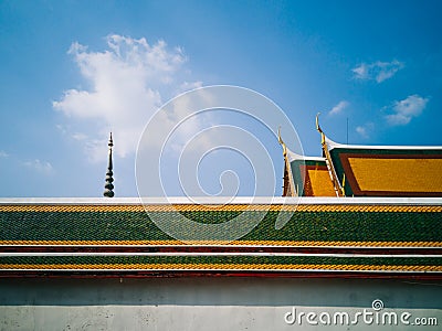 Detail of simplicity in Wat Arun, Bangkok Editorial Stock Photo