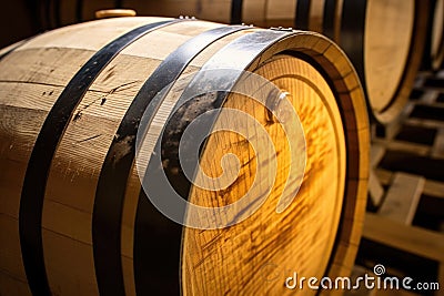 detail of a single barrel end with readable specifications Stock Photo