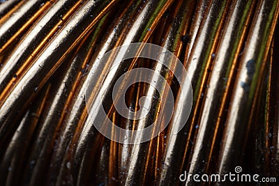 detail of small rolled metal coil Stock Photo