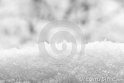 Detail of snow pile. Snow texture. Black and white Stock Photo