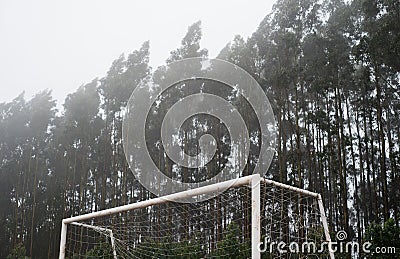 Detail of a soccer goal Stock Photo