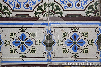 Detail of some typical portuguese tiles Stock Photo