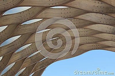 Detail, the South Pond Pavilion in Lincoln Park, Chicago Editorial Stock Photo