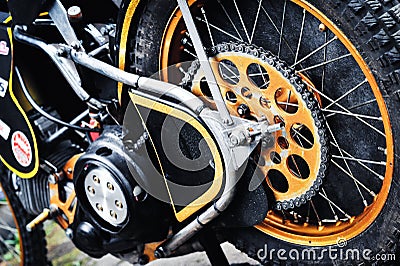 Detail of speedway motorbikes Editorial Stock Photo