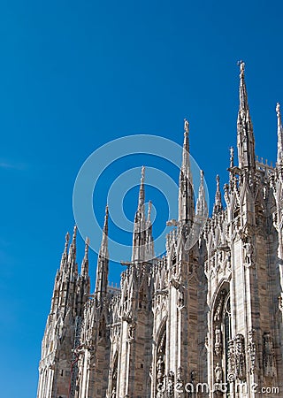 Detail of the spiers of the Milan Cathedral Stock Photo