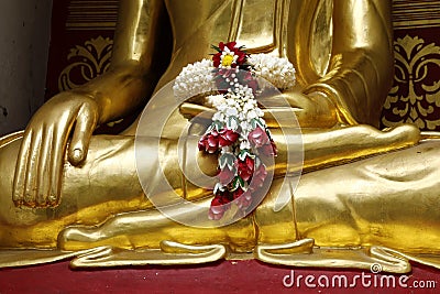 Detail of statue of buddha Stock Photo