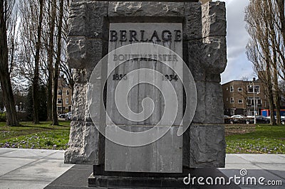 Detail Of The Statue Of The Dutch Architect Berlage In Amsterdam The Netherlands 12-3-2022 Editorial Stock Photo
