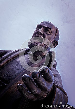 detail of statue of Padre Pio. religious icon Editorial Stock Photo