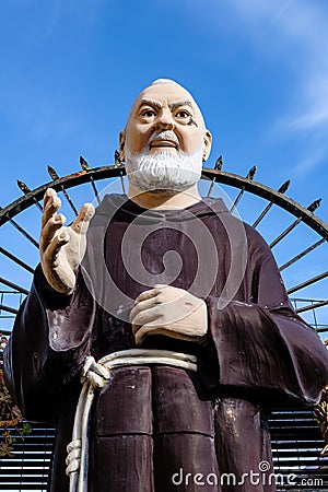 detail of statue of Padre Pio. religious icon Editorial Stock Photo