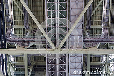 Detail of Steel under the bridge Stock Photo