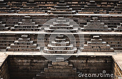 Detail of the Stepped Tank of the Vijayanagara Empire in Hampi Editorial Stock Photo