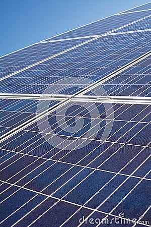 Detail of the surface of the solar panels Stock Photo