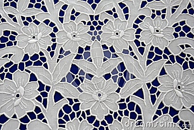 Richelieu embroidery, floral pattern Stock Photo