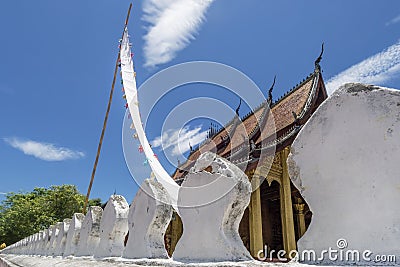 Detail of the temple Wat Mai Suwannaphumaham of Luang Prabang, Laos Stock Photo