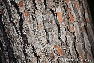 Detail of the texture of the bark of the trunk of a pine tree Stock Photo