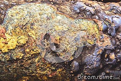 Detail and texture of the Rusty steel water supply pipe Stock Photo