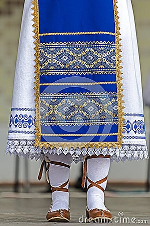 Detail of traditional Romanian folk costume from Banat area, Rom Stock Photo