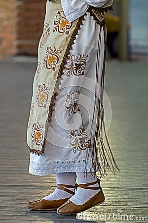 Detail of traditional Romanian folk costume from Banat area, Rom Stock Photo
