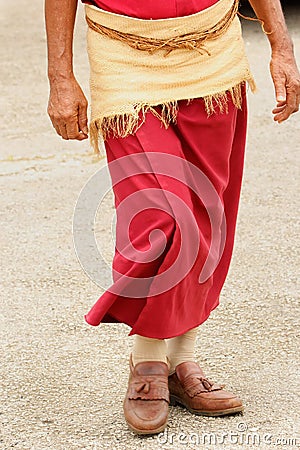 Detail of traditional tongan skirt for men Editorial Stock Photo