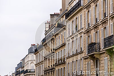 Detail from typical French architecture in Paris Editorial Stock Photo
