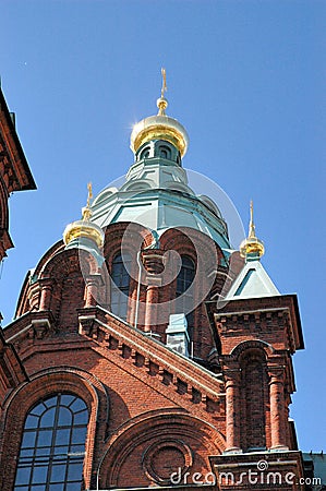 Unspenski Dome Orthodox Cathedral of Helskinki Stock Photo