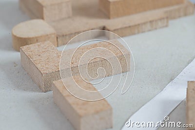 Detail of an urban architectural Model of several Buildings Stock Photo