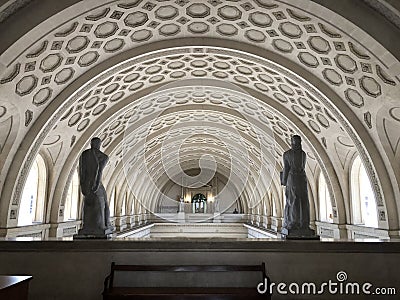 Detail of the vaulted ceiling of the Palace of Justice Stock Photo