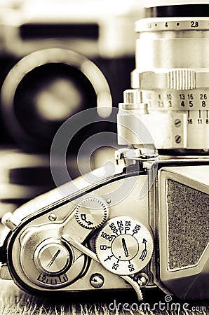 Detail view of classic camera with nice bokeh Stock Photo