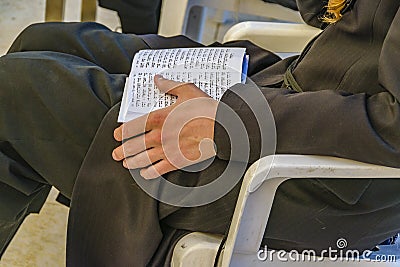 Man Reading Tora, Wailing Wall, Jerusalem Editorial Stock Photo