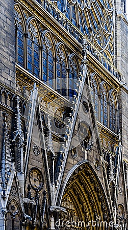 Detail view Notre Dame de Paris Stock Photo