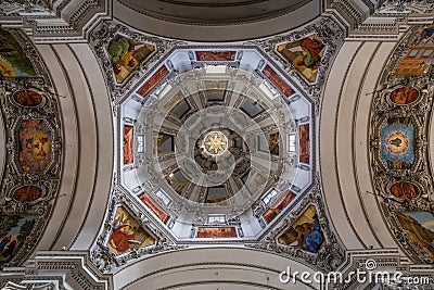 Detail view of Salzburg cathedral dome-Austria Stock Photo