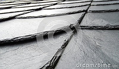 Detail view of a slate roof of a house Stock Photo