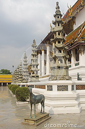 Detail in Wat Suthat Thep Wararam Stock Photo