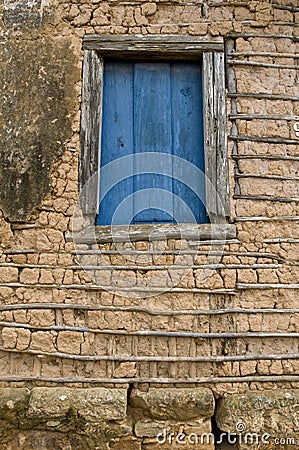 Detail of The Wattle and daub Architecture technic Stock Photo