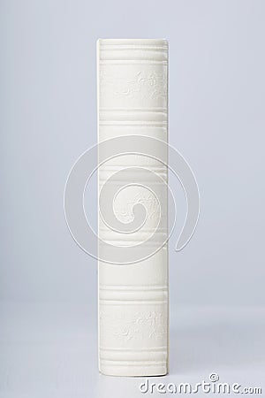 Detail of Wedding photobooks in white leather binding. Wedding photo book, album family album. Stock Photo