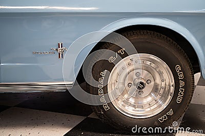 classic blue Ford Mustang from 1965 first generation Editorial Stock Photo