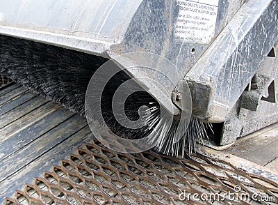 Detail a wire brush cleaning machine Stock Photo