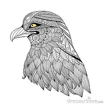 Detail zentangle eagle Vector Illustration