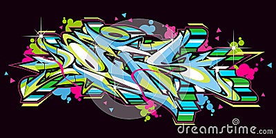 Abstract Word Lets Graffiti Style Font Lettering Vector Illustration Vector Illustration