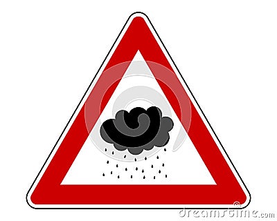 Attention rain cloud on white Vector Illustration