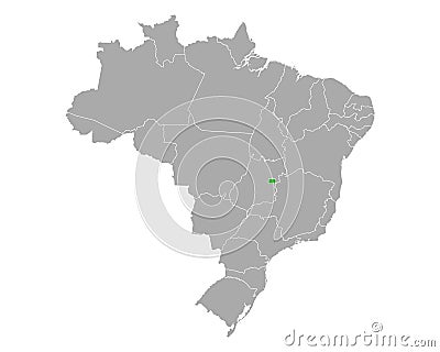 Map of Distrito Federal do Brasil in Brazil Vector Illustration