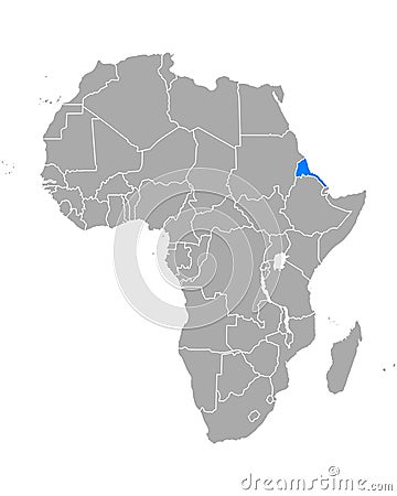 Map of Eritrea in Africa Vector Illustration