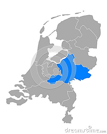 Map of Gelderland in Netherlands Vector Illustration