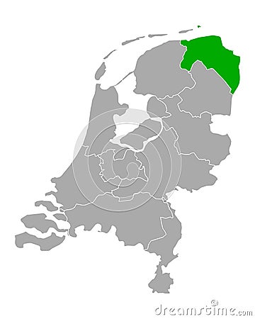 Map of Groningen in Netherlands Vector Illustration