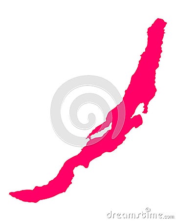 Map of Lake Baikal Vector Illustration